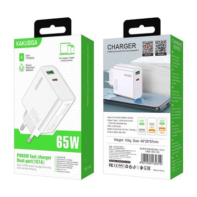 Зарядный блок Kakusiga KSC-934 (Tapy-C+USB / 65w) f372c6af-cccf-11ee-0a80-11de0023866e